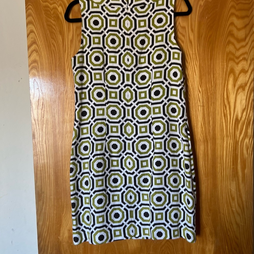 Willi Smith Green and Black Geometric Mini Dress